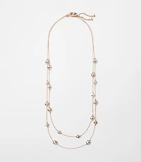 Mixed Metal Circle Station Necklace Set