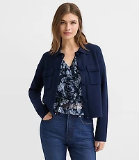 Embroidered Trim Sweater Jacket