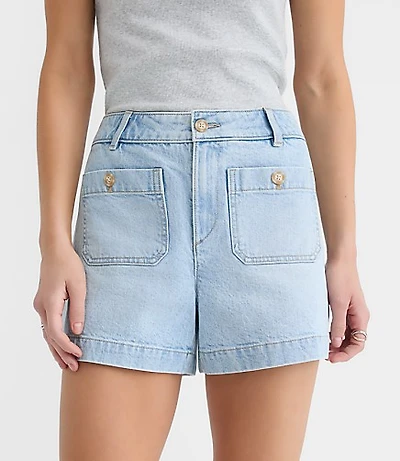 Curvy Palmer Denim Shorts Light Vintage Wash