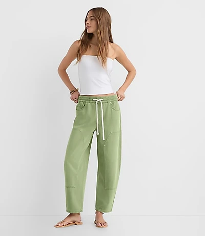 Rivete Utility High Rise Pull On Jeans Shale Green
