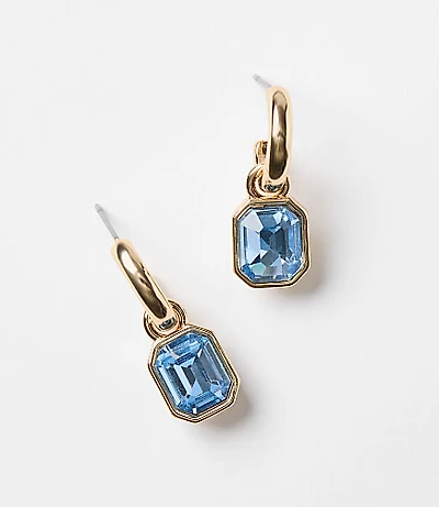 Sparkle Drop Hoop Earrings