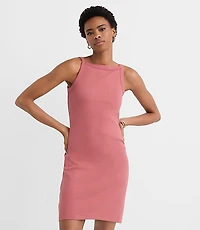 Perfect Ribbed Apron Neck Mini Dress