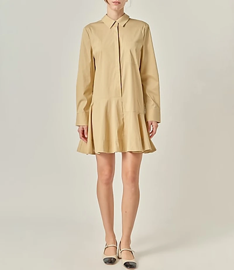 English Factory Collar Flare Skirt Dress