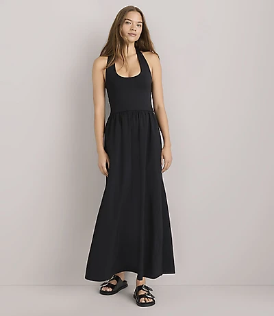 Lou & Grey Wanderweave Midi Halter Pocket Dress