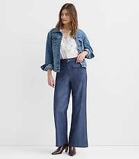 Belted Palmer Wide Leg Pants Refined Denim