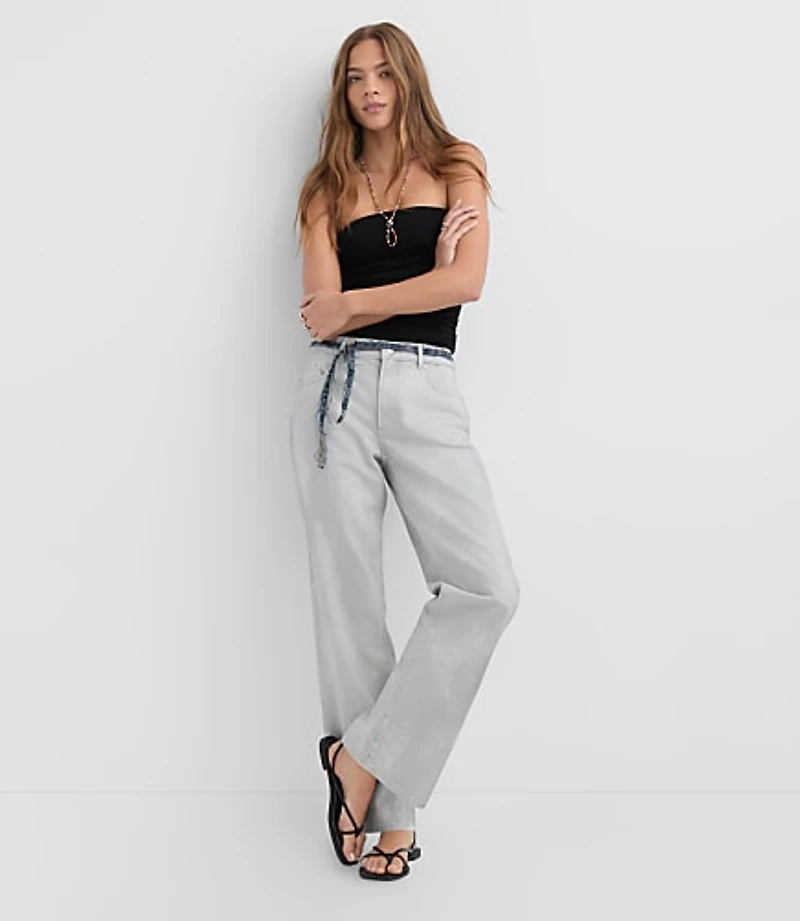 Rivete Mid Rise Relaxed Straight Jeans Smokey Wash