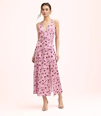 Lately Floral Satin V-Neck Gown