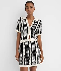 LOFT Beach Striped Crochet Mini Skirt