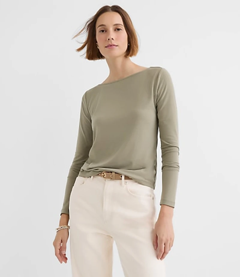 Crepe Jersey Draped Back Top