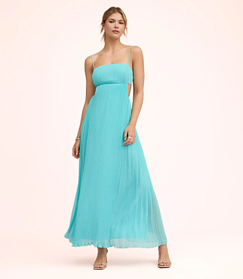 Lately Pleated Cutout Maxi Dress