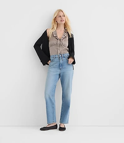 Rivete High Rise Straight Jeans Aura Wash
