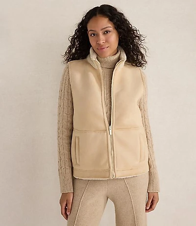 Haven Well Within Faux Suede and Sherpa Reversible Vest