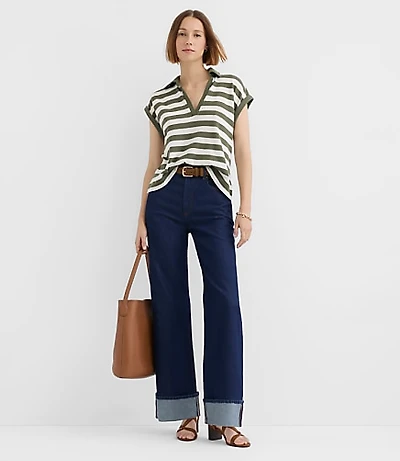 Rivete Cuffed High Rise Wide Leg Jeans Nova Wash