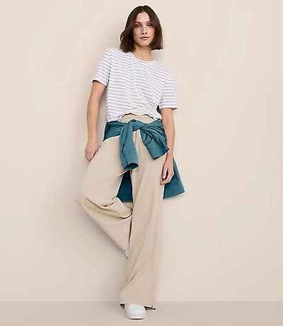 Petite Lou & Grey Zip Hem Wanderweave Wide Leg Pants