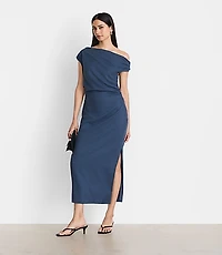 LOFT Versa Pure Spun Off The Shoulder Midi Dress