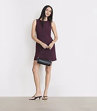 LOFT Versa Crepe Drape Button Mini Dress