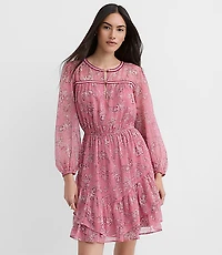 Petite Paisley Ruffle Mini Dress