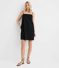 Linen Cotton Strappy Mini Pocket Dress