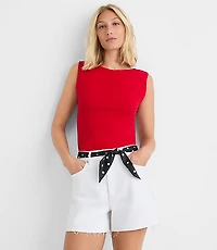 Scoop Back Boatneck Tank Top