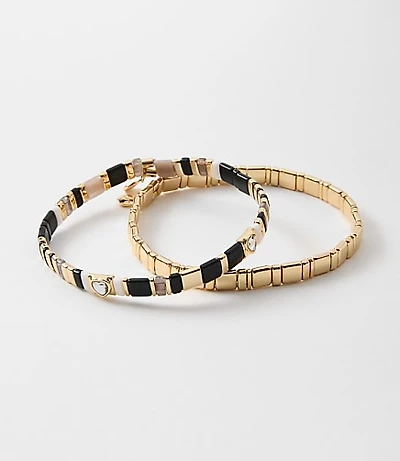 Sparkle Heart Chicklet Bracelet Set
