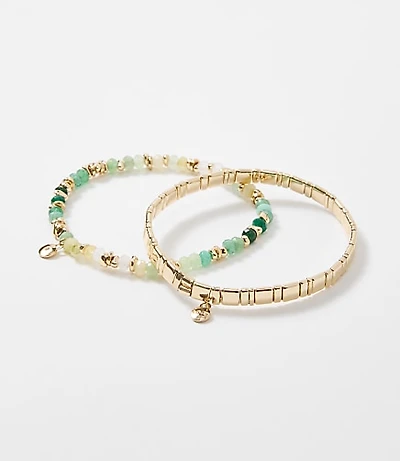 Beaded Chicklet Bracelet Set