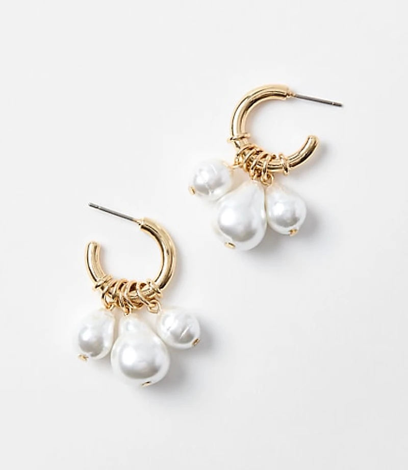 Pearlized Cluster Earrings