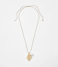 Pearlized Hammered Cluster Pull Tie Necklace