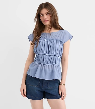 Ruched Wedge Top