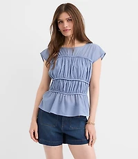 Ruched Wedge Top