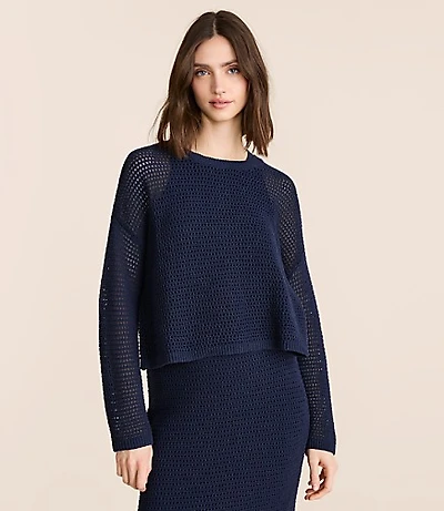Lou & Grey Reversible Mesh Sweater