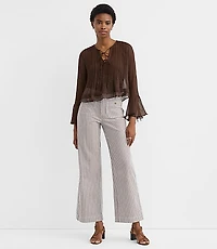 Tall Palmer Wide Leg Crop Pants in Stripe