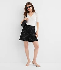 Side Zip Shorts Dotted Linen Blend