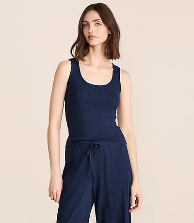Lou & Grey Pointelle Striped Pajama Tank Top