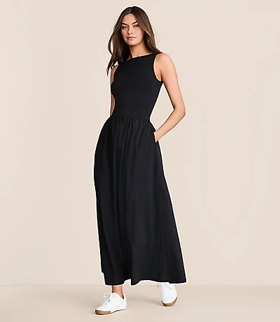Petite Lou & Grey Wanderweave Mixed Media Maxi Pocket Dress