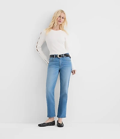 Rivete Short Mid Rise Slim Jeans in Vintage Mid Wash