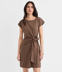 Side Tie Wedge Tee Mini Dress