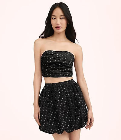 Lately Dotted Poplin Strapless Top