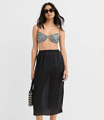 LOFT Beach Sheer Midi Skirt