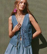 Chambray Bow Vest Top
