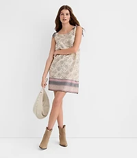 Petite Patchwork Tie Strap Mini Dress