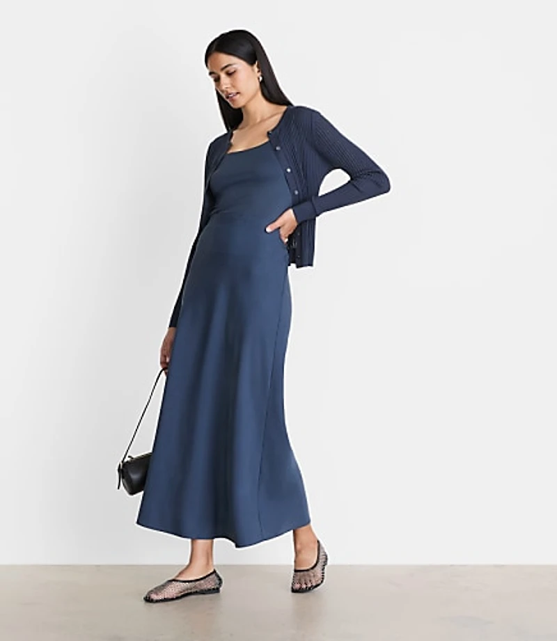 Petite LOFT Versa Pure Spun Bias Maxi Skirt