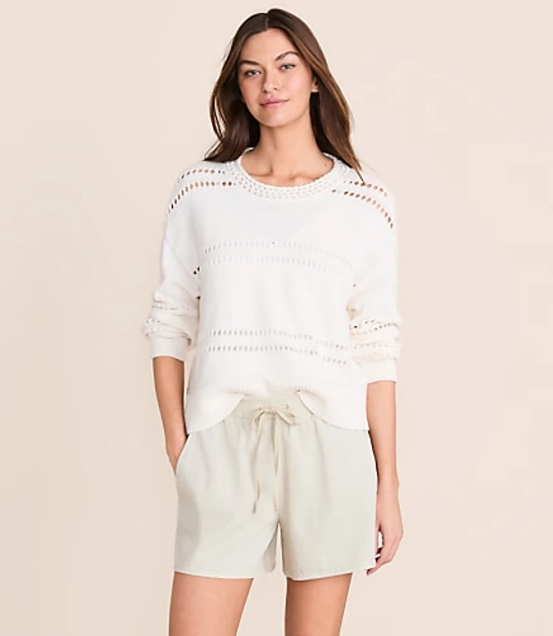 Petite Lou & Grey Pointelle Striped Sweater
