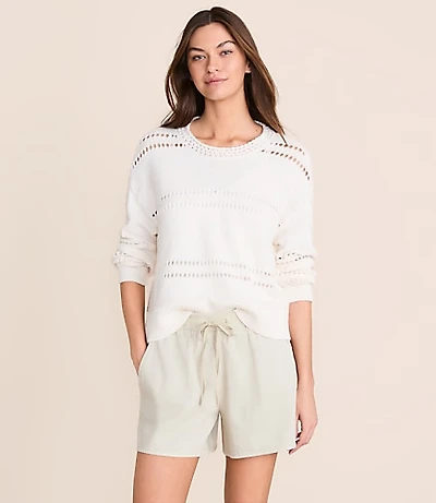 Petite Lou & Grey Pointelle Striped Sweater
