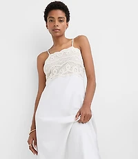 Crochet Linen Cotton Strappy Midi Dress