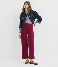 Petite Palmer Wide Leg Crop Pants Twill