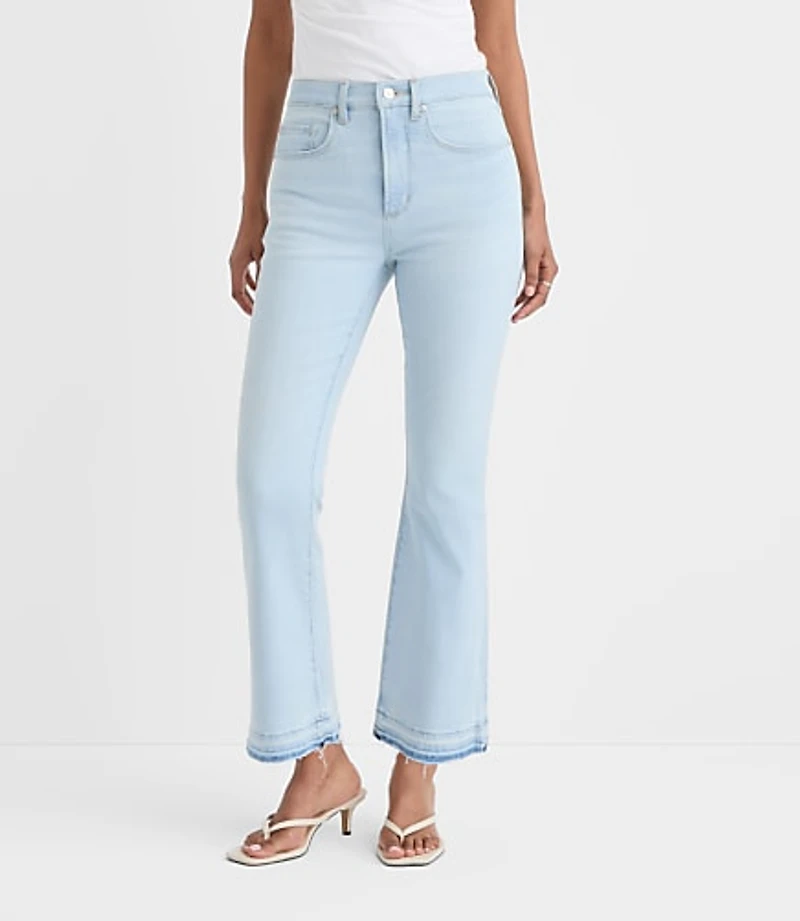 Rivete Tall Curvy Unpicked High Rise Kick Crop Jeans Wave Wash
