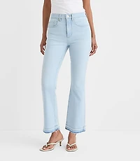 Rivete Tall Curvy Unpicked High Rise Kick Crop Jeans Wave Wash