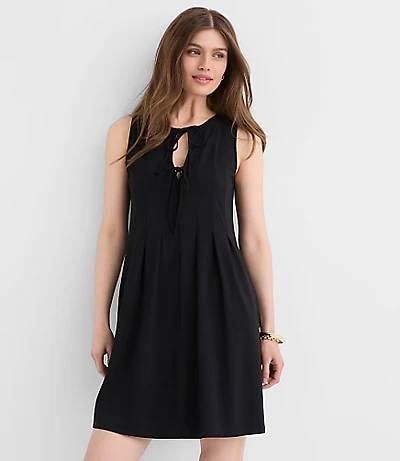 Petite Pintucked Bow Mini Pocket Dress