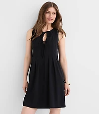 Petite Pintucked Bow Mini Pocket Dress