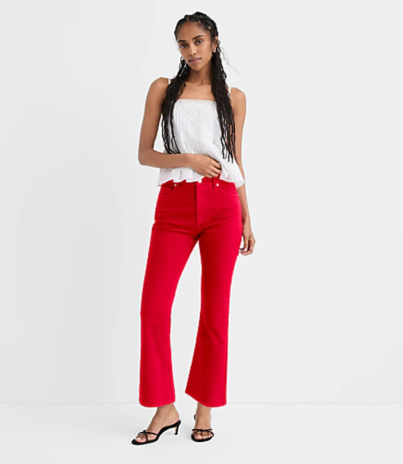 Rivete Petite High Rise Kick Crop Jeans Maple Cherry